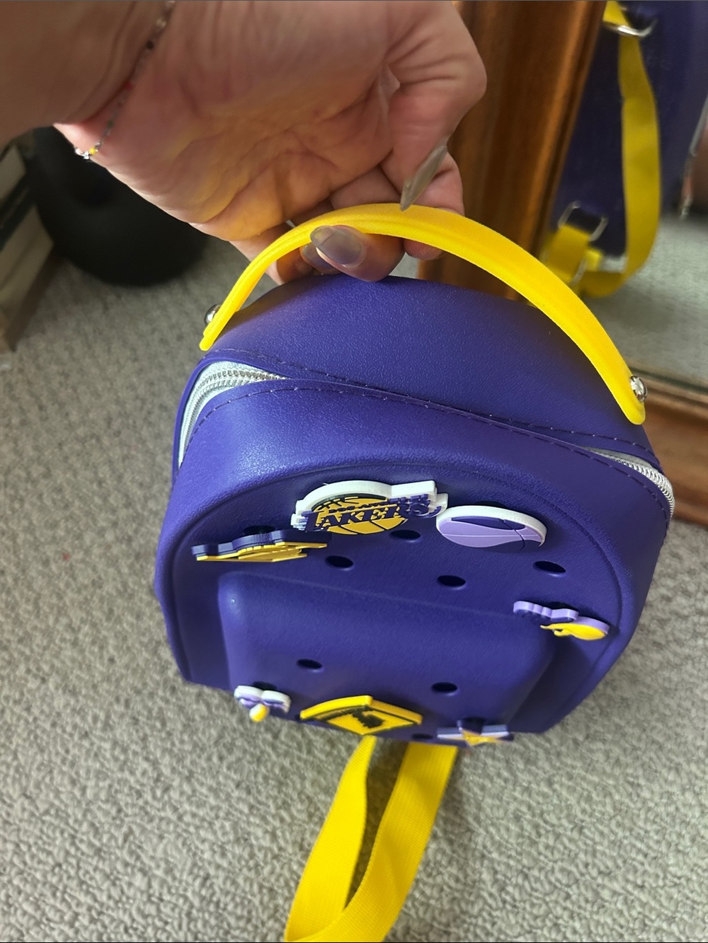 Los Angeles Lakers Purple Mini Backpack with Yellow Accents - Picture 4 of 6